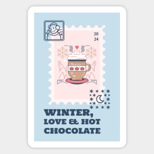 Wintertime Holidays Christmas xmas hot chocolate lover stamp Magnet